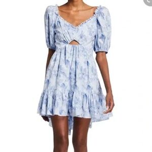 Cinq A Sept Kayla Mini Dress In Blue Floral Print Size 4